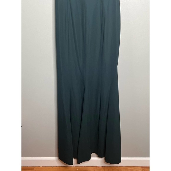 NWT After Six One Shoulder With Strap Cowl-Neck Crepe Maxi Dress Evergreen Sze 6 - Picture 12 of 12